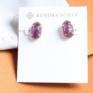 Kendra Scott Ellie Amethyst Stud Earrings Gold